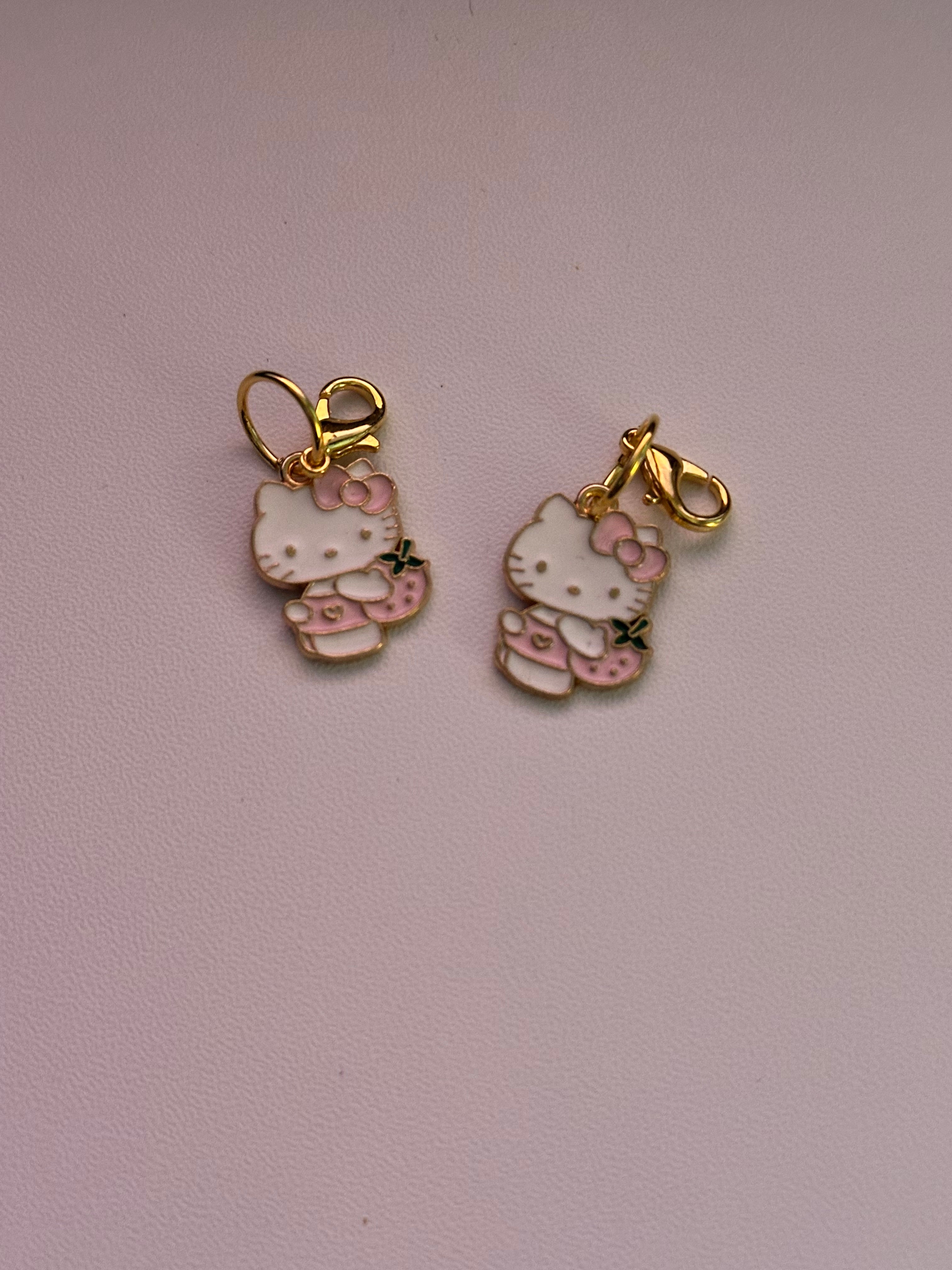 Pink Strawberry Hello Kitty Stitch Markers