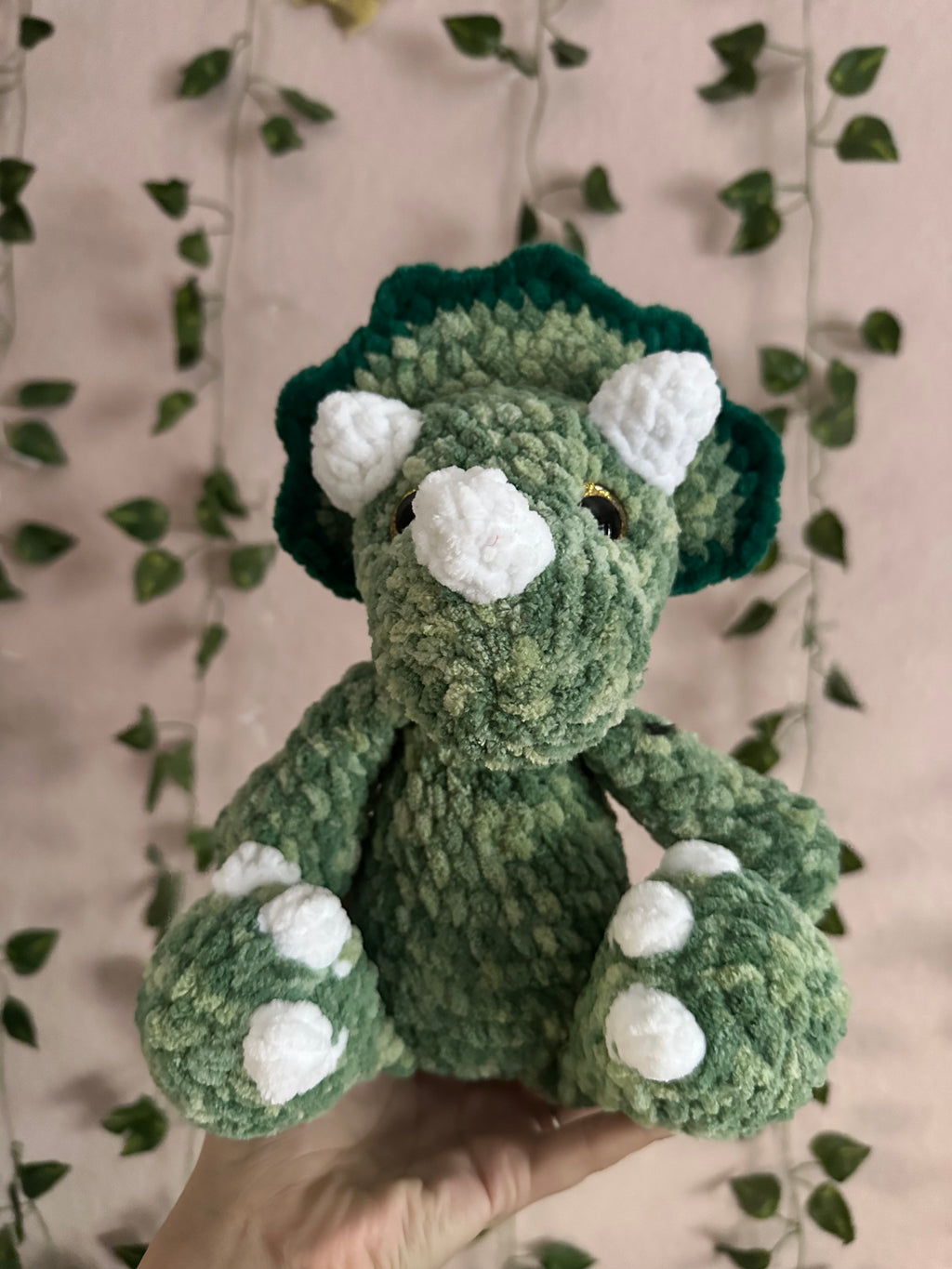 Crochet Sitting Triceratops
