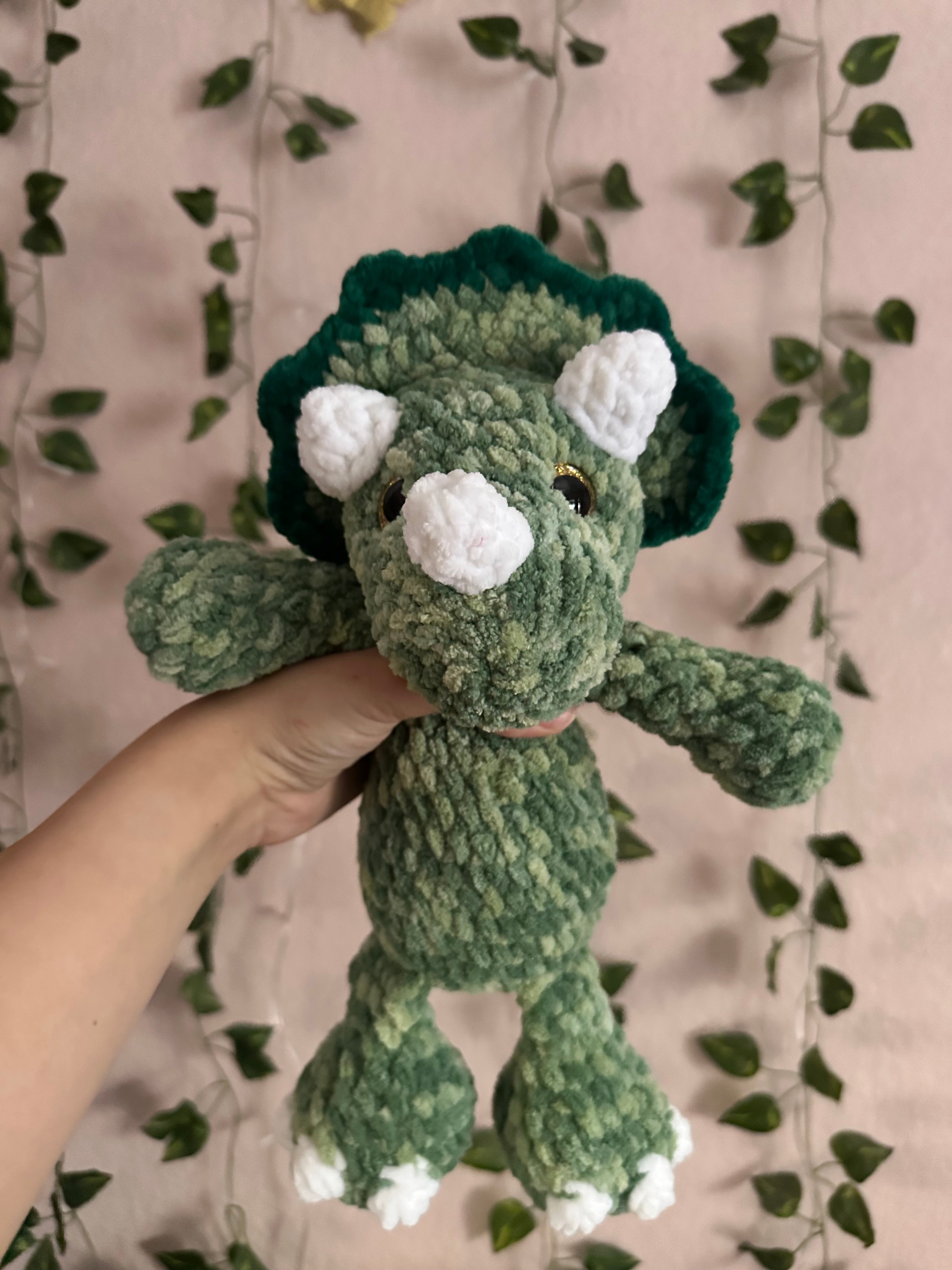 Crochet Sitting Triceratops
